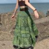 Aesthetic Vintage Pleated High Waist Skirt Drawstring Long Skirt 4