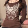 Aesthetic Grunge Fairycore Butterfly Printed Female T-Shirt 5
