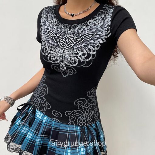 Fairy Grunge Printed Autumn Long Sleeve T shirt 14