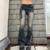 Fairy Grunge Vintage Embroidery Skinny Low Waist Jeans 1
