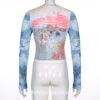 Tie Dye Printed Autumn Bodycon Fairy Grunge Aesthetic T-Shirt 5
