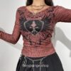 Fairy Grunge Retro Wing Rhinestone Autumn T-Shirt 1