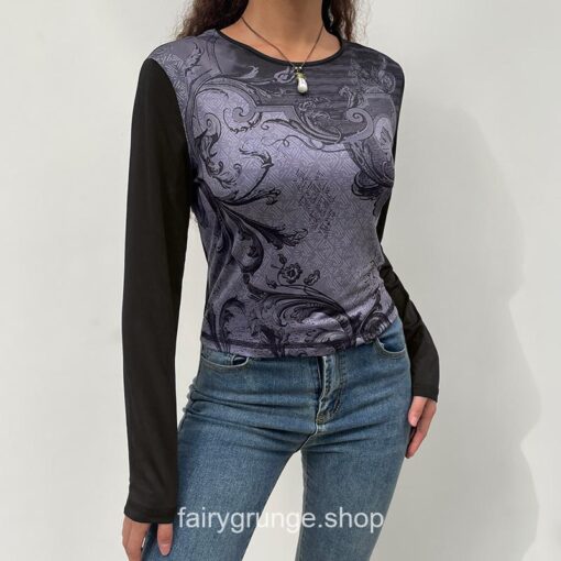 Fairy Grunge Vintage Fashion Print Female Long Sleeve T-Shirt 3