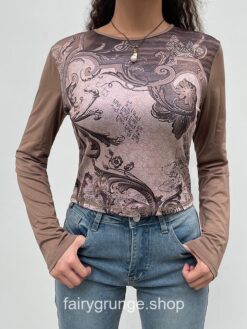 Fairy Grunge Vintage Fashion Print Female Long Sleeve T-Shirt 1