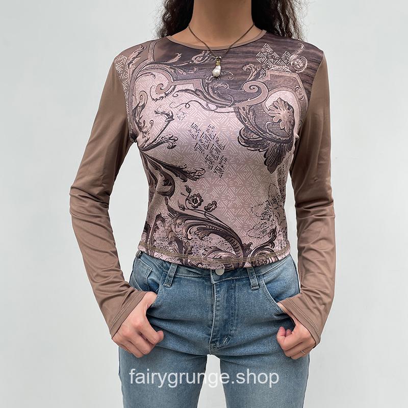 Fairy Grunge Vintage Fashion Print Female Long Sleeve T-Shirt 5