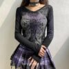 Retro Fairycore Angel Printed Fairy Grunge Y2K Slim Long Sleeve T-Shirt 12