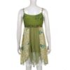 Vintage Lace Patchwork Folds Summer Asymmetrical Dress 5