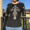 Goth Printed Fairy Grunge Rhinestone Autumn Long Sleeve T-Shirt 1