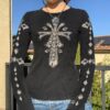 Goth Printed Fairy Grunge Rhinestone Autumn Long Sleeve T-Shirt 2