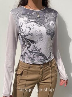 Fairy Grunge Vintage Fashion Print Female Long Sleeve T-Shirt 12
