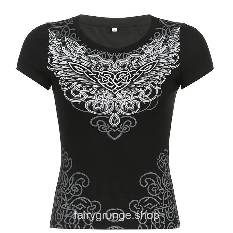 Grunge Fairycore Streetwear Wing 90s Aesthetic T-Shirt 7