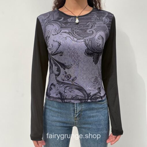 Fairy Grunge Vintage Fashion Print Female Long Sleeve T-Shirt 2