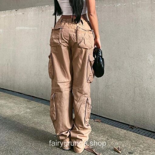 Grunge Fairycore Streetwear Vintage Multi Pocket Cargo Pant 3