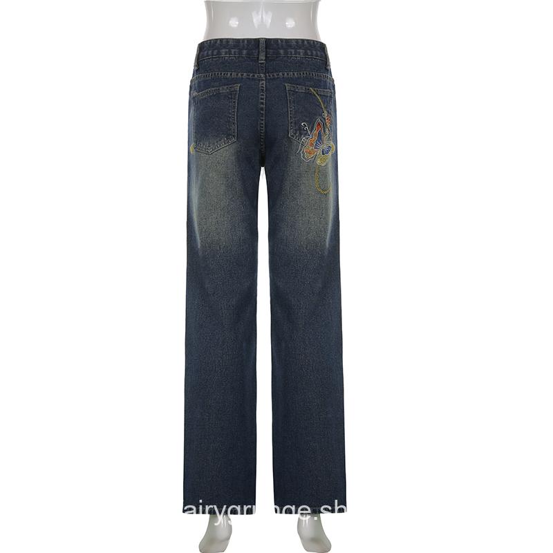 Vintage Y2K Butterfly Embroidery Low Rise Jean 9