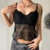 Grunge Fairycore Fashion Chic Black Butterfly Lace Backless Elegant Vest 2