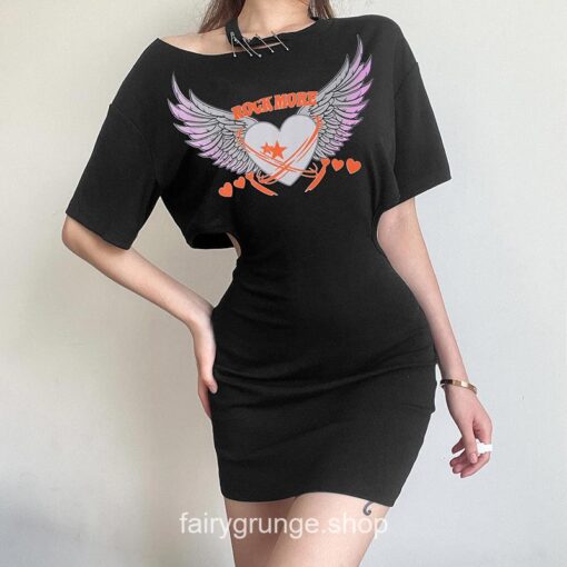 Fairy Grunge Harajuku Goth Halter Bodycon Cut Out Sexy Mini Dress 1