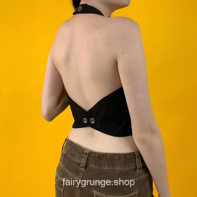Vintage Backless Sexy Halter Neck Fairy Grunge Tank Top 3