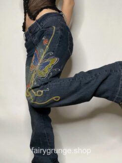 Vintage Y2K Butterfly Embroidery Low Rise Jean 7