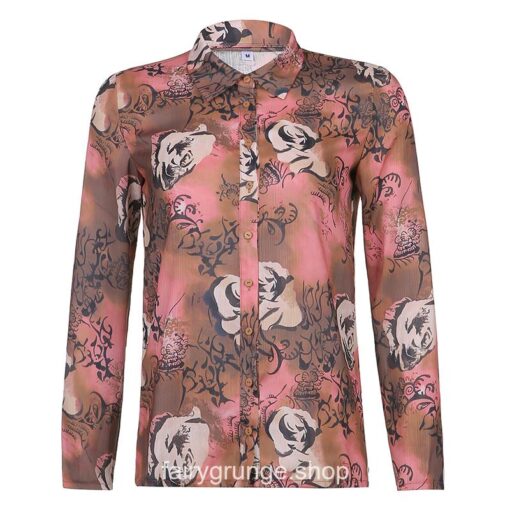 Aesthetic Long Sleeve Buttons Up Autumn Fairycore Top 3